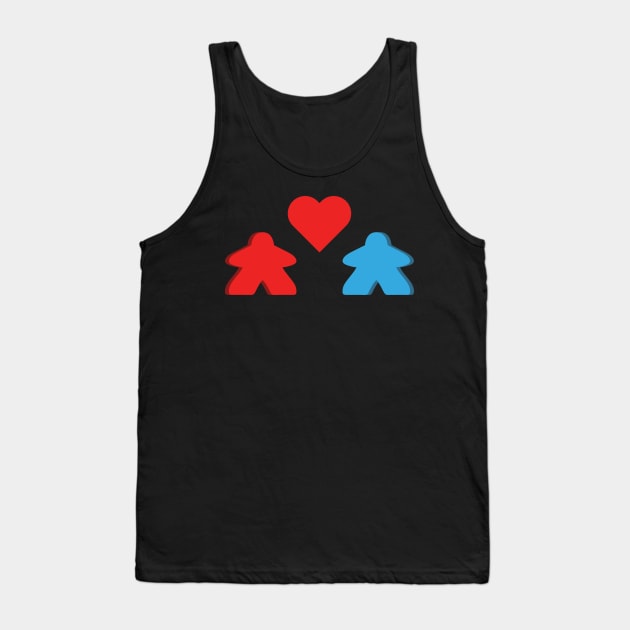 Red And Blue Meeple Couple Board Game Valentine's Day Tank Top by Shadowisper